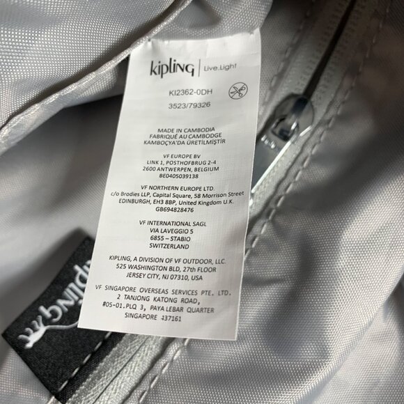 NWT $109 KIPLING Eleva Black Nylon Tote Messenger Shoulder Crossbody Bag - Picture 7 of 10